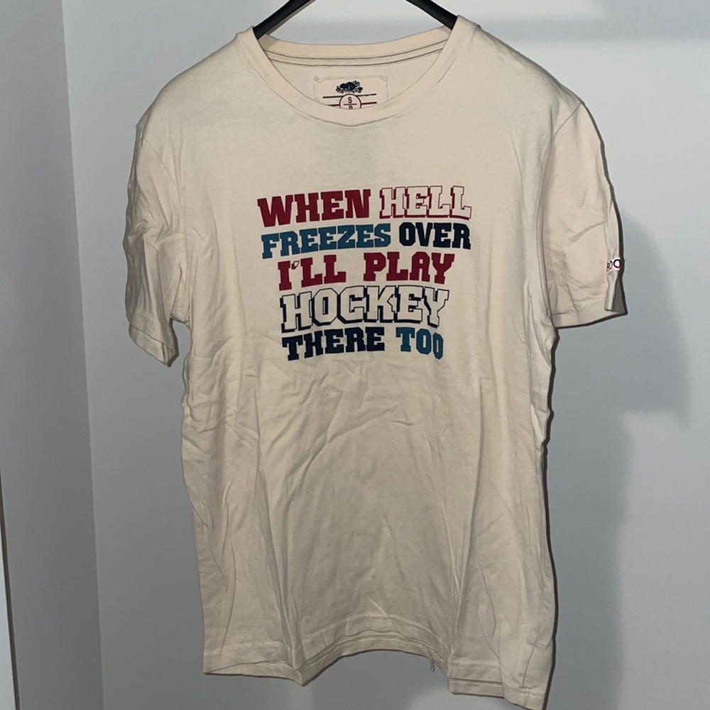 ROOTS MEN CREAM HOCKEY T-SHIRT